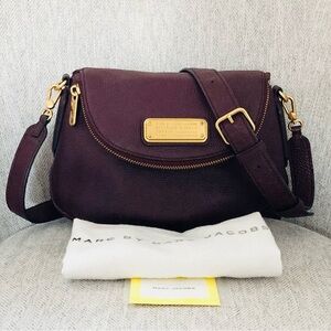 Marc Jacobs Burgundy  Crossbody Leather Flap Bag